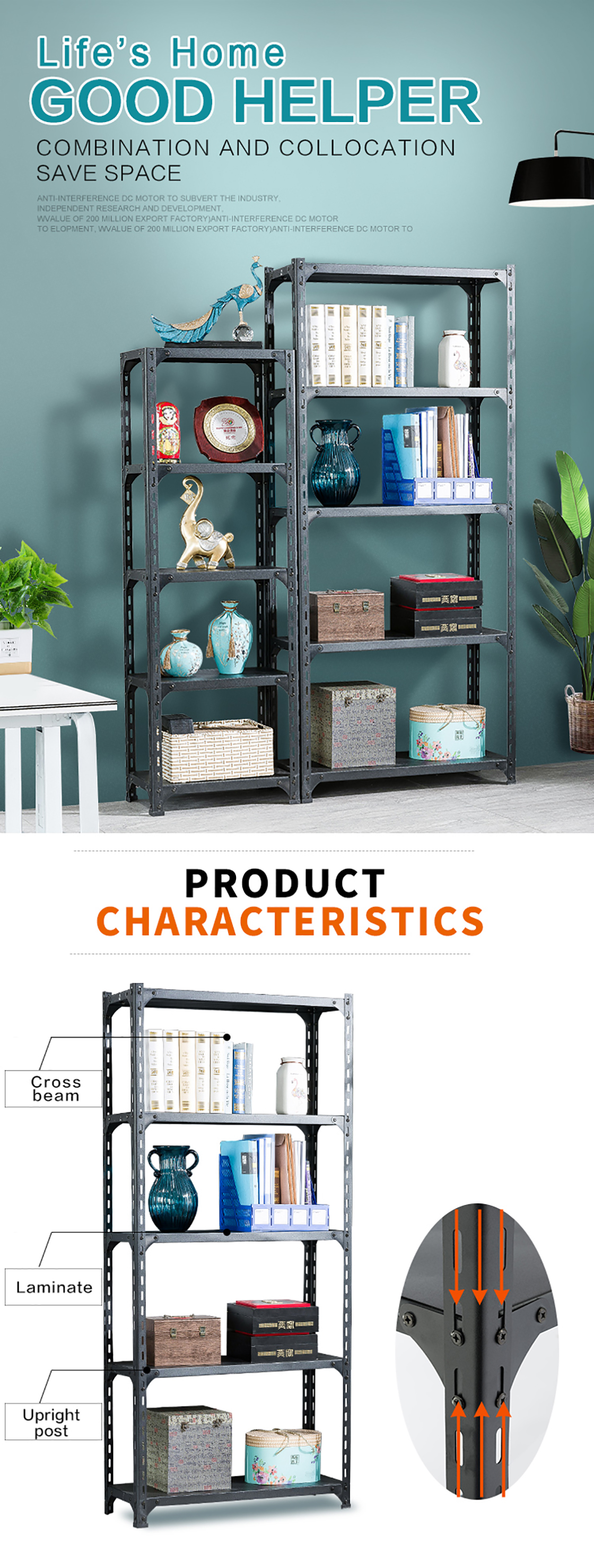 5 Layer Black Angle Steel Rack