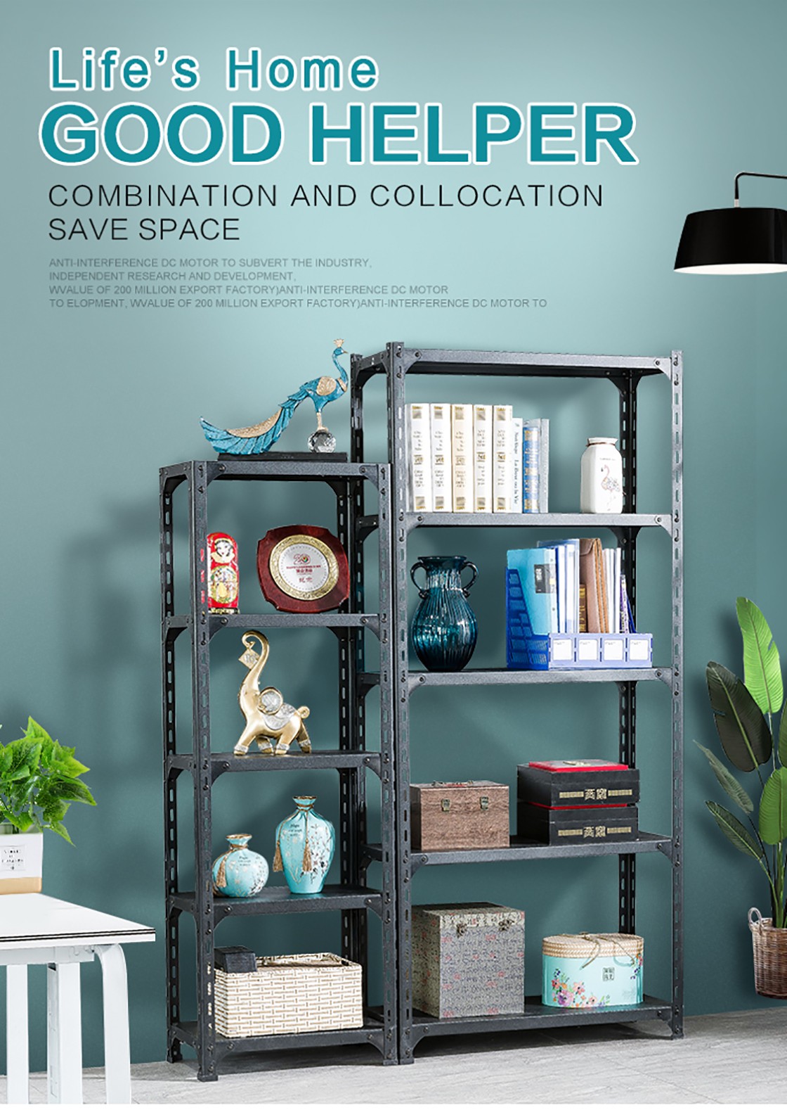 5 Layer Black Angle Steel Rack