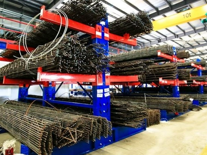 Cantilever racks designed for electrical contractor material storage and warehouse organization